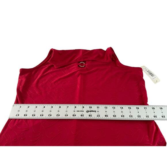 Tash + Sophie Women's Large Red Dress Sleeveless Embossed A-Line Made in USA New - Picture 4 of 11